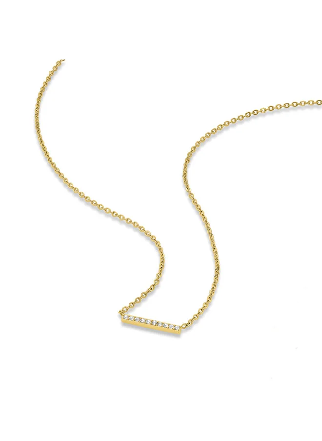 POLICE Medellin Gold-Plated NecklaceSleek Straight Line Pendant with Shimmering Crystals