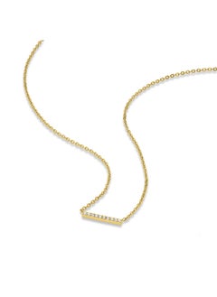 POLICE Medellin Gold-Plated NecklaceSleek Straight Line Pendant with Shimmering Crystals  - Image 2