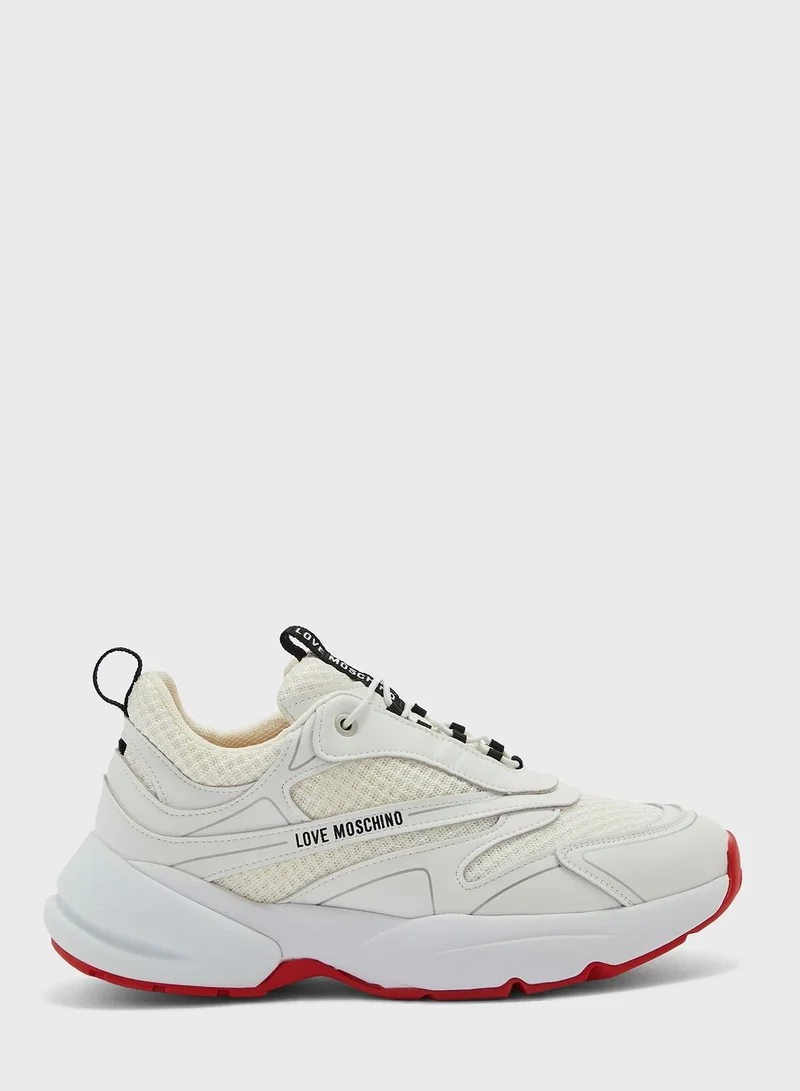 Love Moschino Lace Up Low Top Sneakers