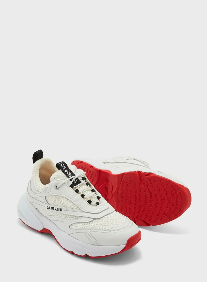 Love Moschino Lace Up Low Top Sneakers