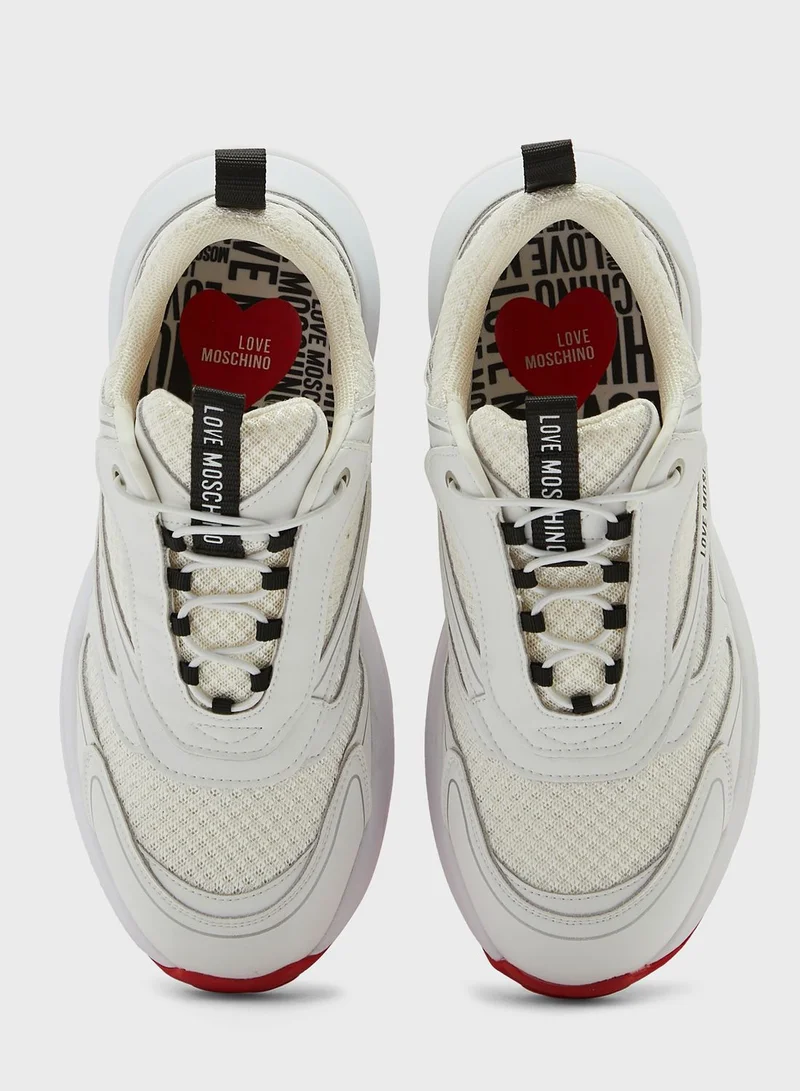 Love Moschino Lace Up Low Top Sneakers