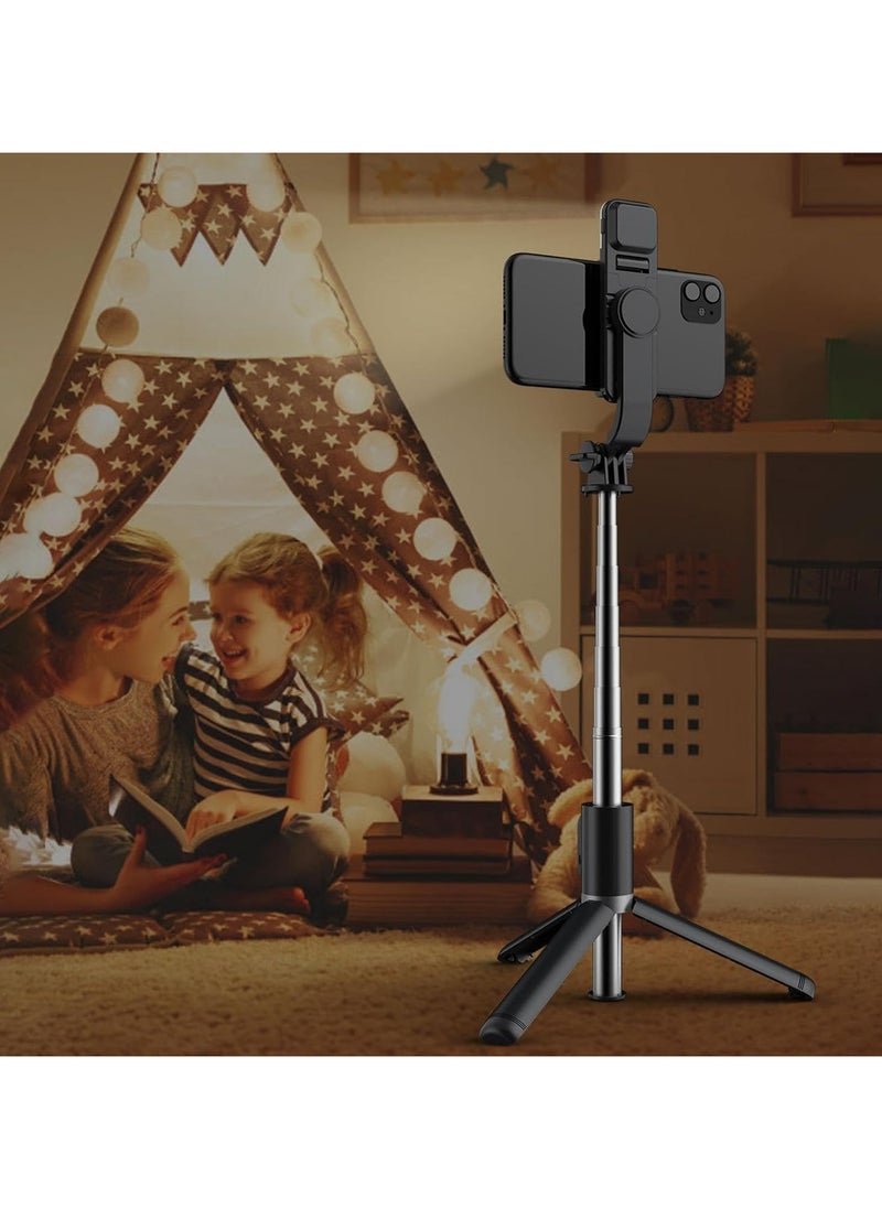 Trendify - 170cm Phone Tripod Selfie Stick, All-in-1 Phone Tripod Stand with Remote,Portable,Lightweight Tripod for for Selfies/Live/Video Recording/Travel-Black - Image 1