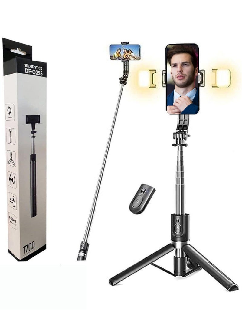 Trendify - 170cm Phone Tripod Selfie Stick, All-in-1 Phone Tripod Stand with Remote,Portable,Lightweight Tripod for for Selfies/Live/Video Recording/Travel-Black - Image 1