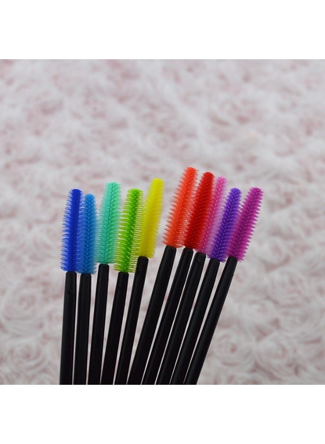 D'AMMA'N Disposable Silicone Eyelash Brushes 50pcs Colorful Lash Spoolies for Lash Extension & Eyebrow Grooming - Image 3