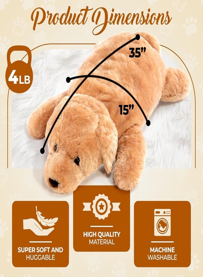 ToYBULK Large Stuffed Dog Hugging Toy-Giant Sleeping Plush Body Pillow for Kids, Adults-Ideal for Bedroom Bed, Valentine?s Day Gift- 35 by 15 Inches Big - Image 3