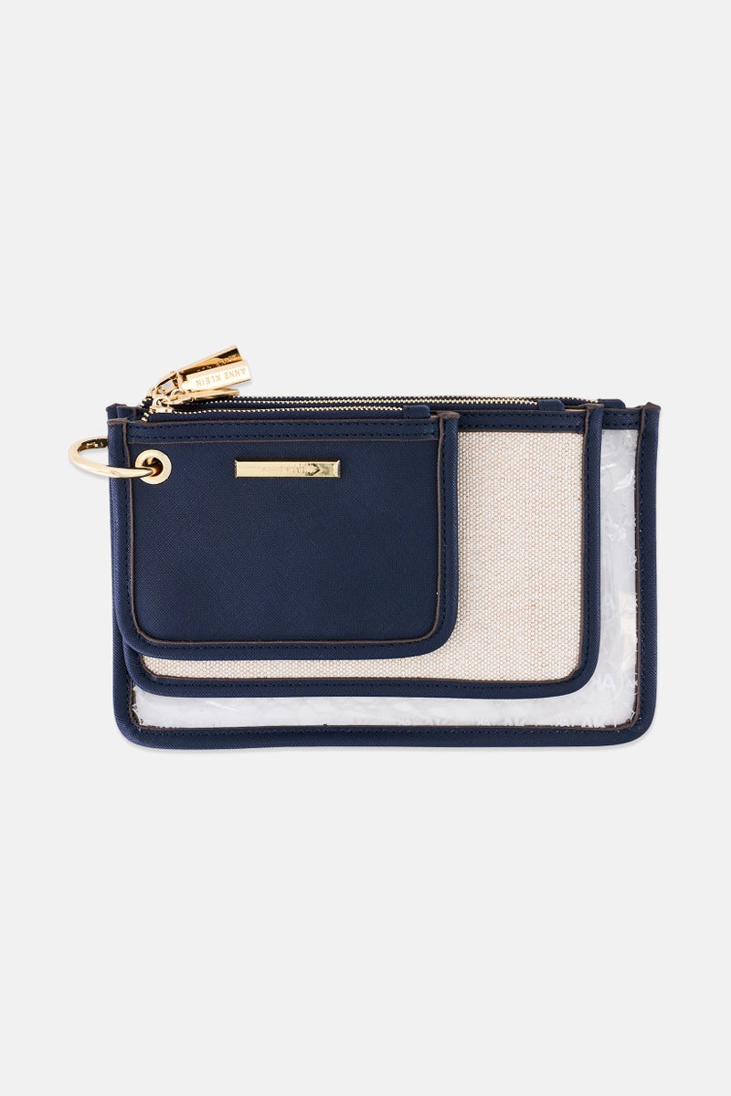 ANNE KLEIN Women Brand Logo Clutch Bag, Navy - Image 1