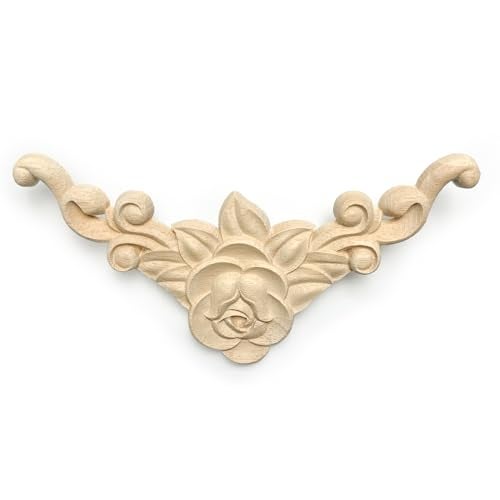 Aiminjey 20 Pcs Decorative Wood Flower Carved Appliques 3.1inch Corner Onlay DIY Unpainted Solid Wooden Carved Corner Decal for Furniture Wardrobe Mirror Photo Frame Closet Decoration (20, 3.1inch) - Image 5
