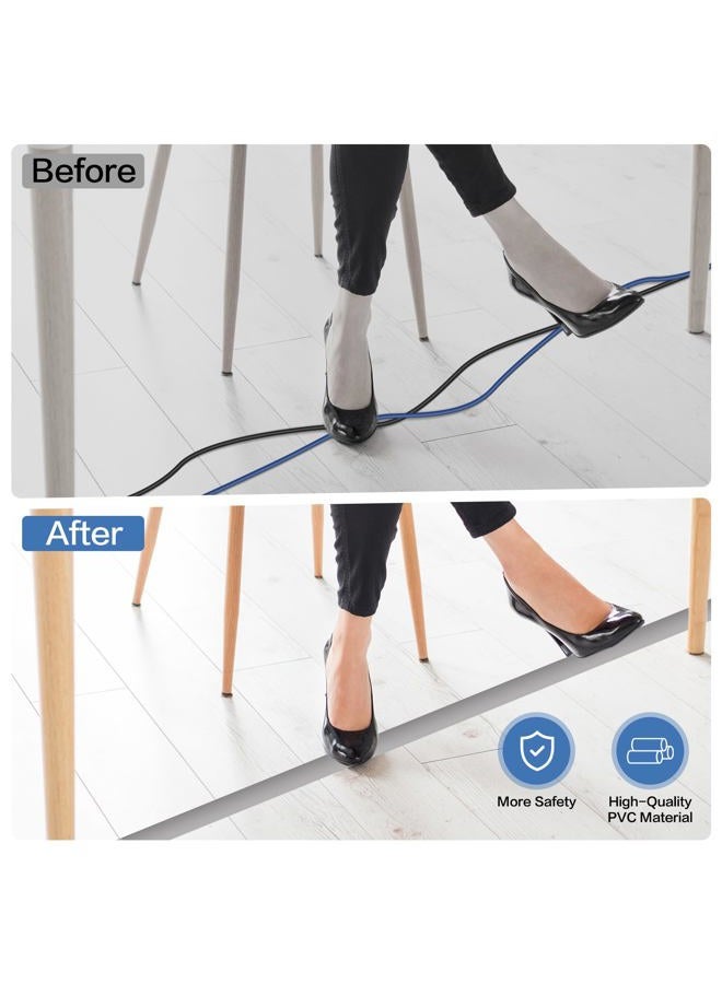 LSGCQ Floor Cord Cover Self Adhesive Cord Hider Floor Extension Cord Covers for Floor Power Cord Protector Cable Management Prevent Cable Trips Cable Cavity 0.47" W x 0.27" H (Grey, 3.3Ft) - Image 5