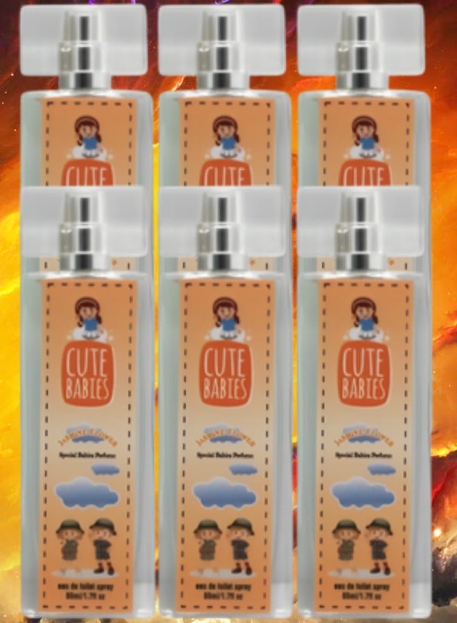 Cute 6 Pieces Babies Jasmine Flower Perfume 50ml EDT - Image 1