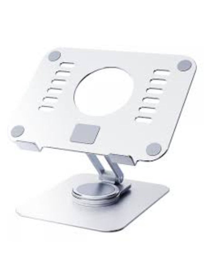 SHOPI - Tablet Stand Holder 360° Rotating Angle Adjustable Aluminum Alloy Foldable Tablet Mobile Bracket for Desktop Silver - Image 1