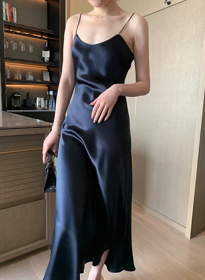 SIMPLEE Spring Summer Acetate Dress