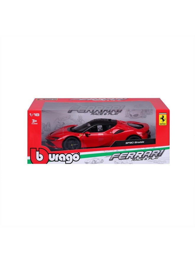 Bburago 1:18 R&P SF90 Stradale, Red - Image 4