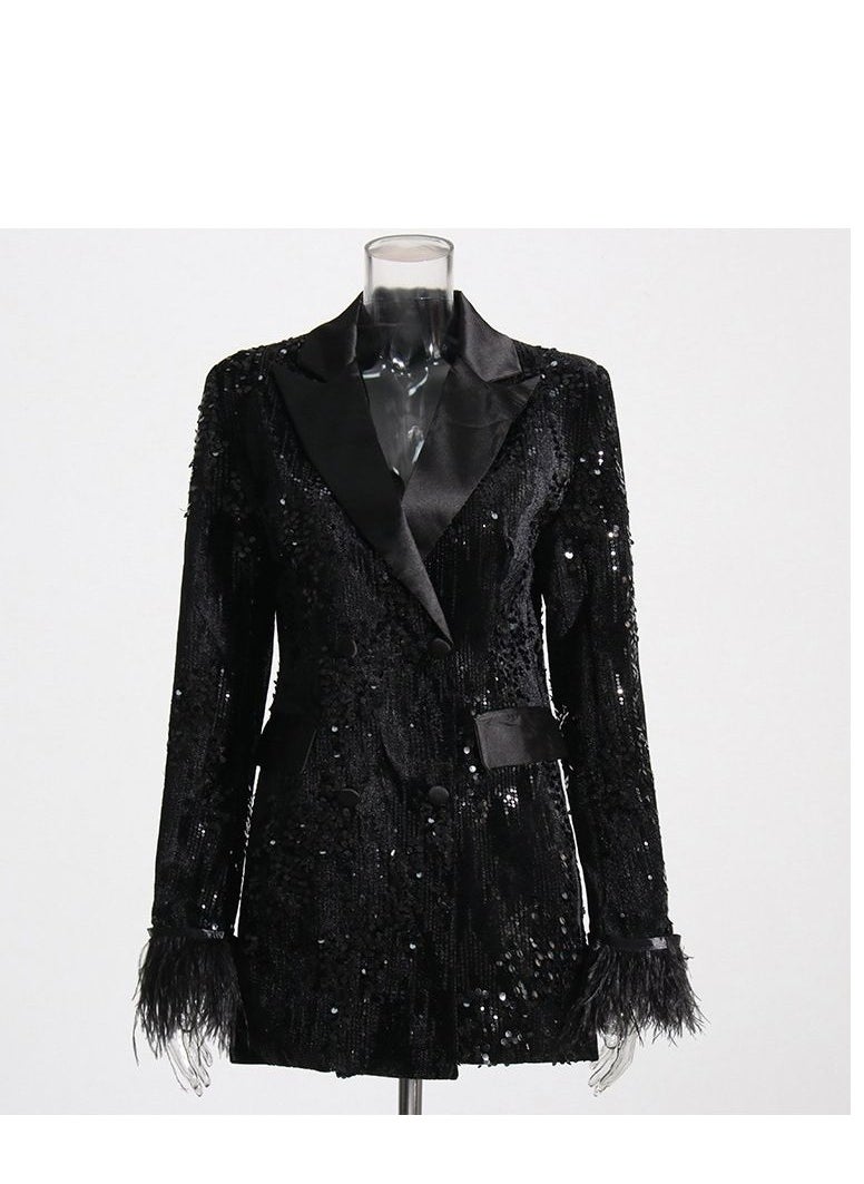 KUYING - New Fashion Celebrity Light Luxury Style Sequin Suit Coat - Image 1