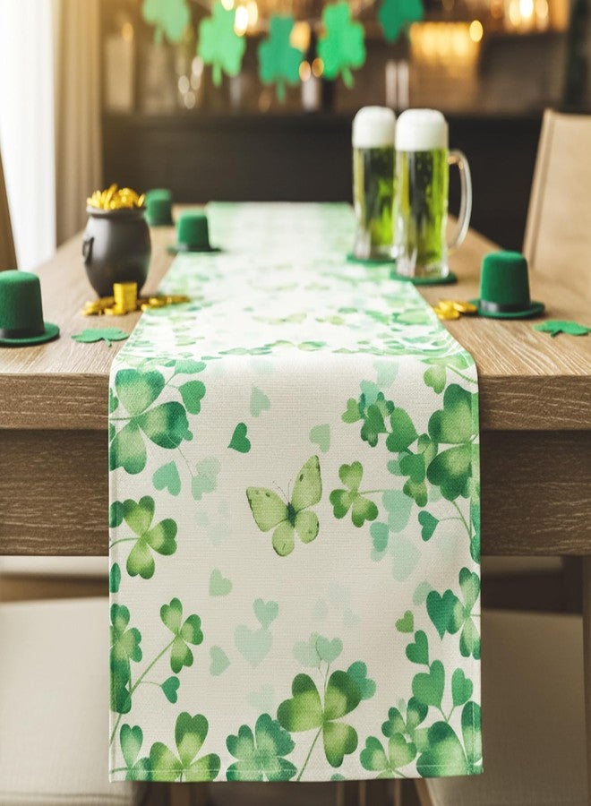 Luktastic Spring Table Runner, 13x72 Inch Shamrock Love Heart Table Runner for Spring Decorations Home Kitchen Mantel Dining Table Decor Indoor Outdoor Picnic Celebration Spring Party Supplies Room Decor - Image 4