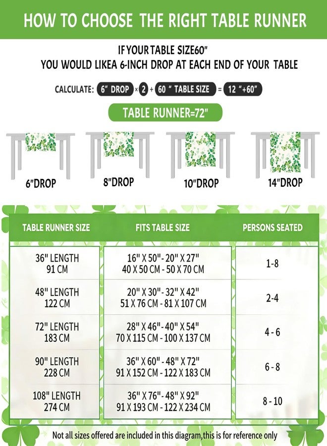 Luktastic Spring Table Runner, 13x72 Inch Shamrock Love Heart Table Runner for Spring Decorations Home Kitchen Mantel Dining Table Decor Indoor Outdoor Picnic Celebration Spring Party Supplies Room Decor - Image 3