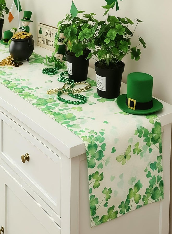 Luktastic Spring Table Runner, 13x72 Inch Shamrock Love Heart Table Runner for Spring Decorations Home Kitchen Mantel Dining Table Decor Indoor Outdoor Picnic Celebration Spring Party Supplies Room Decor - Image 5