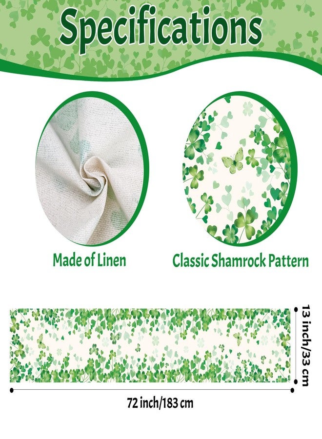 Luktastic Spring Table Runner, 13x72 Inch Shamrock Love Heart Table Runner for Spring Decorations Home Kitchen Mantel Dining Table Decor Indoor Outdoor Picnic Celebration Spring Party Supplies Room Decor - Image 2