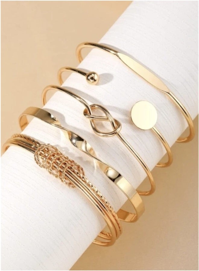 5 Pieces Bracelet Set for Women Fashion Basic Style Daily Special Occasion Large Set of Bracelets - Image 2