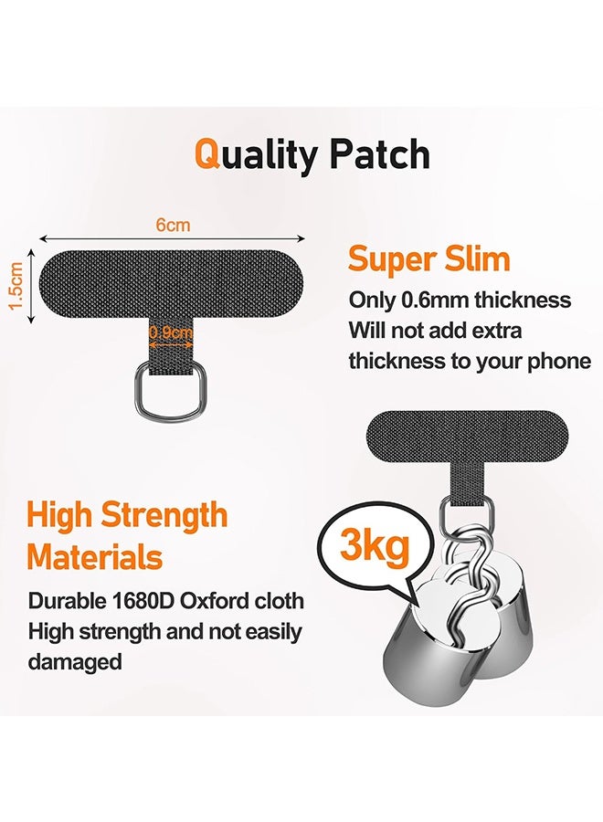 Wffo Phone Lanyard - Phone Lanyard with 4 Universal Patches - 1.6m Adjustable Phone Lanyard - Can be Used for Crossbody Phone and Neck and Wrist Straps - With Metal Snap Hook - Compatible with Most Smartphones with Full Coverage Case - Free Your Hands (Black/Transparent) - Image 2