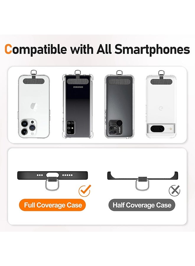 Wffo Phone Lanyard - Phone Lanyard with 4 Universal Patches - 1.6m Adjustable Phone Lanyard - Can be Used for Crossbody Phone and Neck and Wrist Straps - With Metal Snap Hook - Compatible with Most Smartphones with Full Coverage Case - Free Your Hands (Black/Transparent) - Image 3