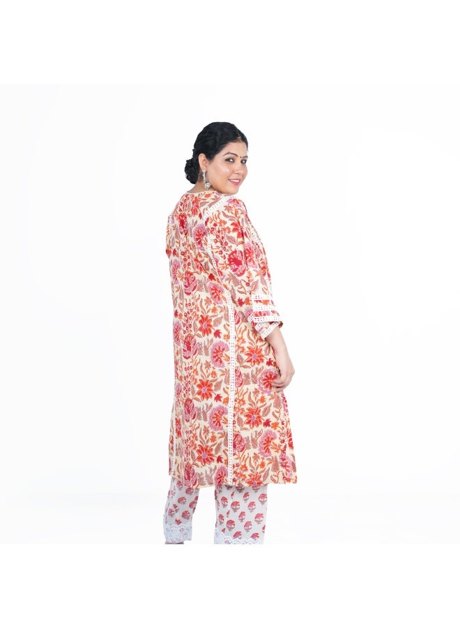PRIYA’S PANACHE Buy 1 Get 1 Free Kurta Set Premium Cotton Hand Block Print Kurta Pant Set for Ladies | Indian Ethnic Dress | Festive & Casual Wear - Image 5