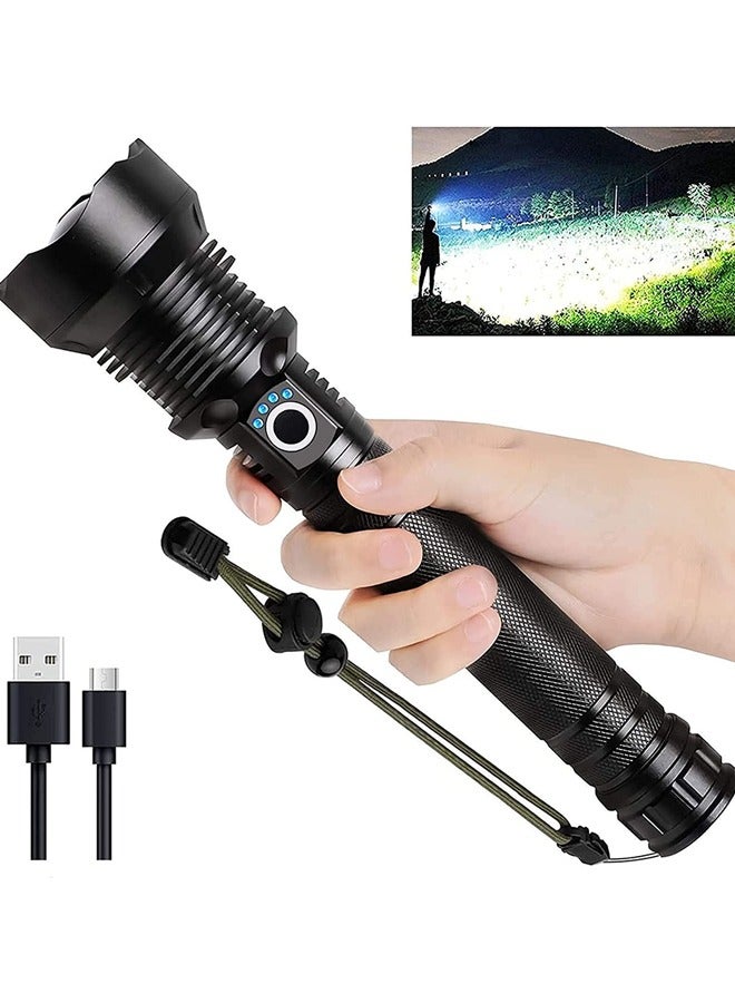 Led Flashlight, High Lumen, P70 Glare Flashlight, 5 Modes, Suitable for Camping/outdoor Travel (Black) - Image 1