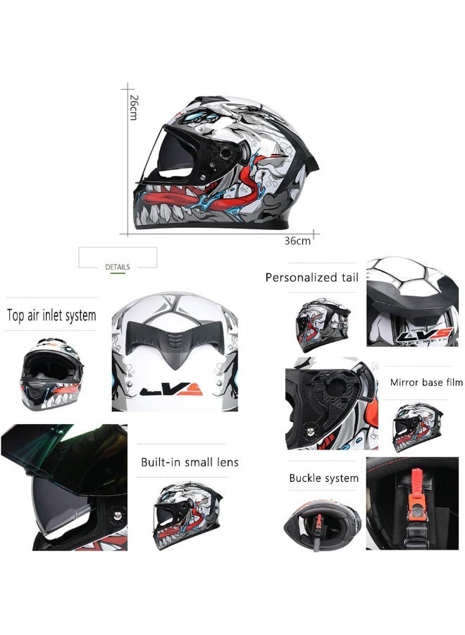 MotuoMr Unisex-Adult Full Face Motorcycle Helmet DOT Approved Motorbike Moped Street Bike Racing Crash Helmet with Graphic - Image 5