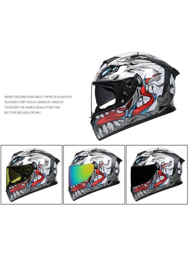 MotuoMr Unisex-Adult Full Face Motorcycle Helmet DOT Approved Motorbike Moped Street Bike Racing Crash Helmet with Graphic - Image 2