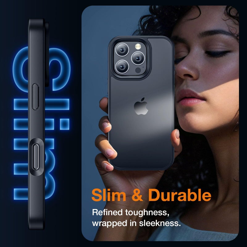 Yriklso for iPhone 16 Pro Case, Shockproof for iPhone 16 Pro Phone Case, Military Grade Drop Protection, Protective Hard Back Slim Translucent Coverï¼ŒBlack - Image 5