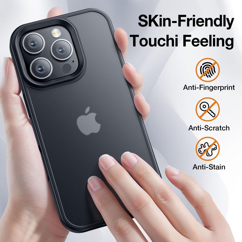 Yriklso for iPhone 16 Pro Case, Shockproof for iPhone 16 Pro Phone Case, Military Grade Drop Protection, Protective Hard Back Slim Translucent Coverï¼ŒBlack - Image 4