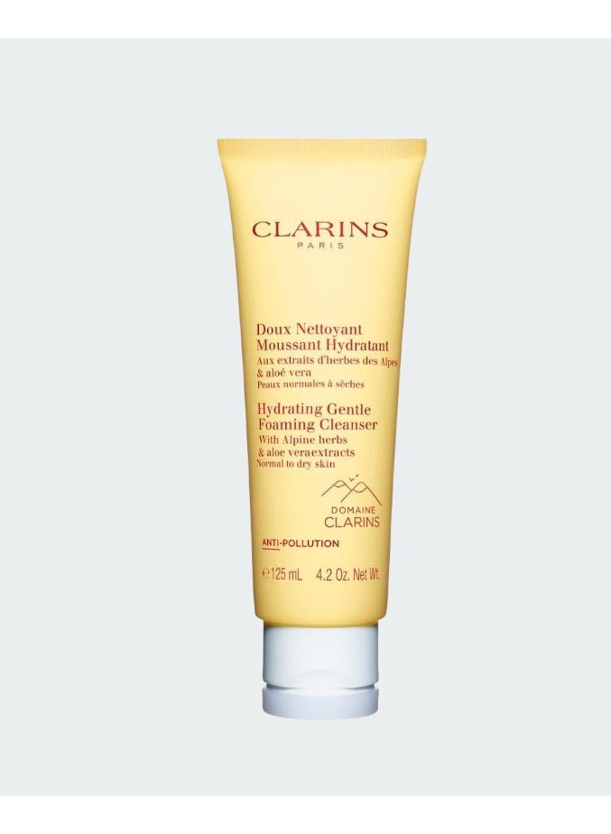 CLARINS Hydrating Gentle Foaming Cleanser with Alpine Herbs & Aloe Vera Extracts 4.2 oz Normal to Dry Skin Skin Care 125ml - Image 1