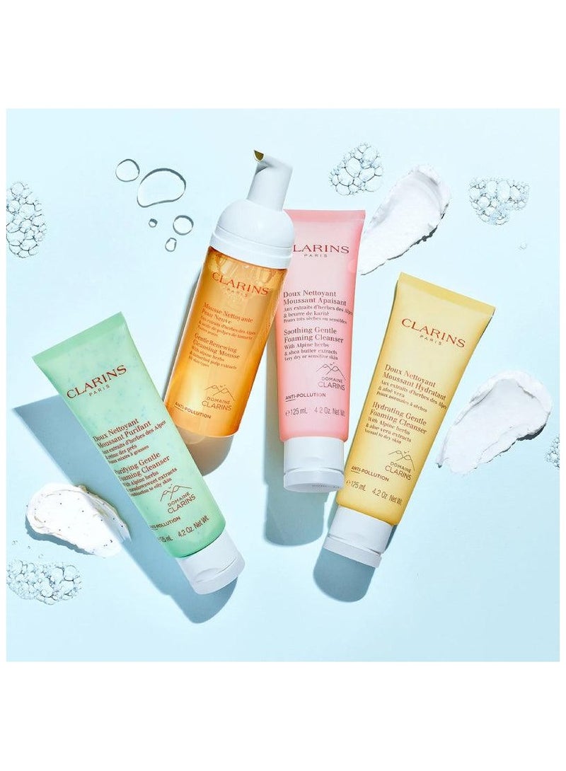CLARINS Hydrating Gentle Foaming Cleanser with Alpine Herbs & Aloe Vera Extracts 4.2 oz Normal to Dry Skin Skin Care 125ml - Image 5