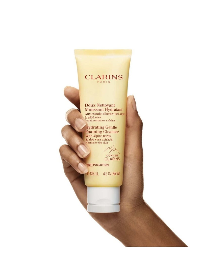 CLARINS Hydrating Gentle Foaming Cleanser with Alpine Herbs & Aloe Vera Extracts 4.2 oz Normal to Dry Skin Skin Care 125ml - Image 3