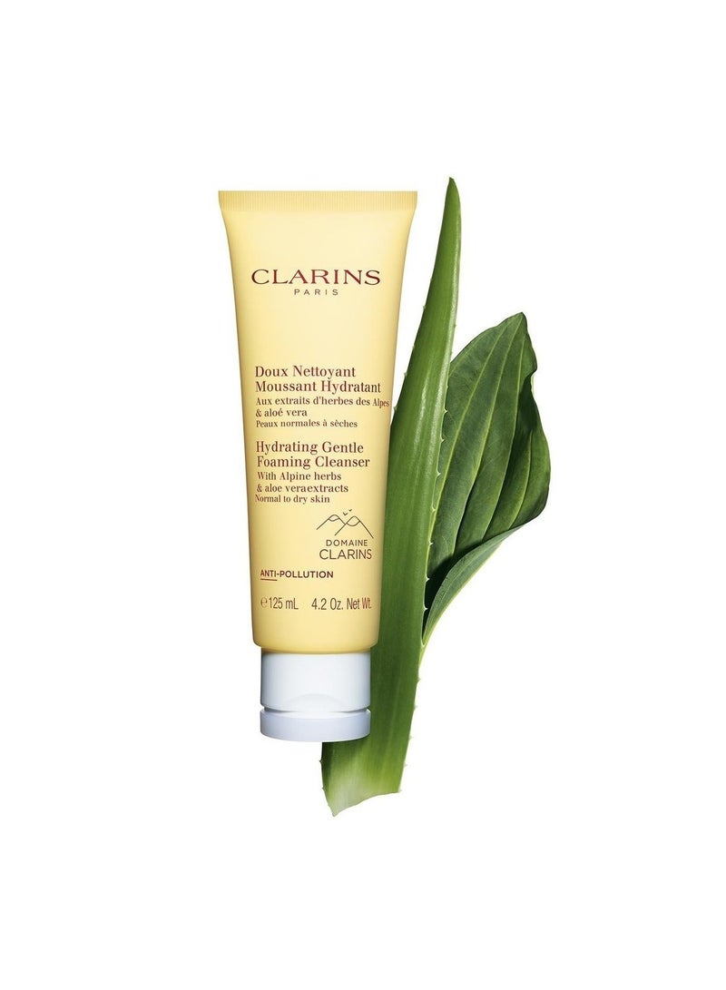 CLARINS Hydrating Gentle Foaming Cleanser with Alpine Herbs & Aloe Vera Extracts 4.2 oz Normal to Dry Skin Skin Care 125ml - Image 2