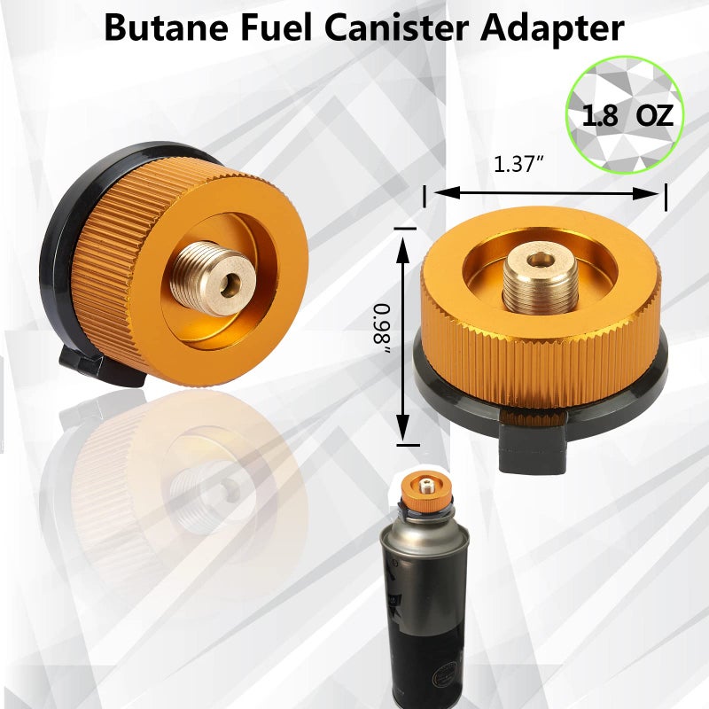 Horynar Butane Refill Adapter Isobutane Fuel Canister Butane Propane Adapter with Exhaust Air Pressure Button/Great for Jetboil Fuel Canister/Backpacking Camping Stove - Image 5