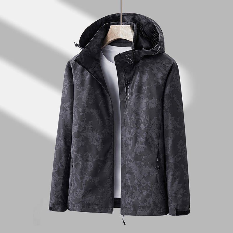 Generic 2022 Autumn Couples Camo Windbreaker Male black Gray