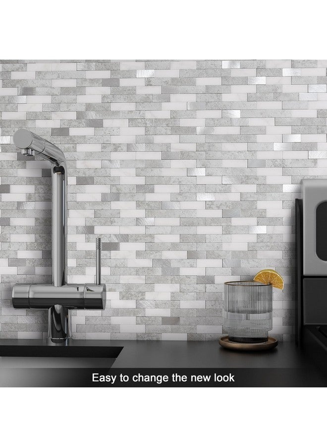 Benice BeNice Peel and Stick Backsplash for Kitchen Stickers,Peel and Stick Mosaic Tile,Stick Tiles Bathroom Tile Stickers Peel and Stick Marble Tiles Waterproof Shower Tiles(10sheets,Gray)  - Image 3