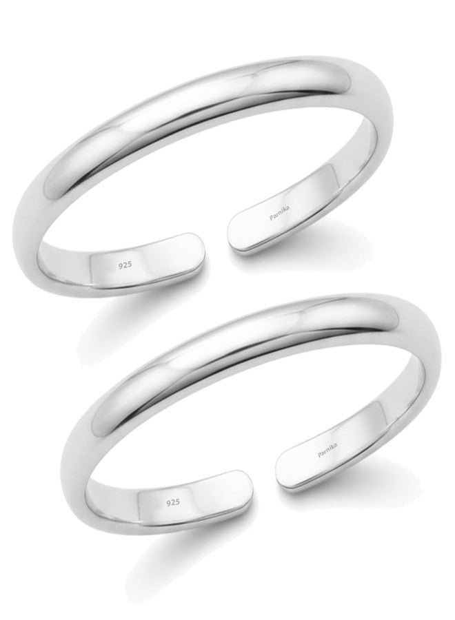 Parnika MJ 925 Exclusive 92.5 Sterling Silver Toe Ring (Leg Thumb Ring) for Women | Chandi Anvat | Gift For Her | (Round) - Image 1