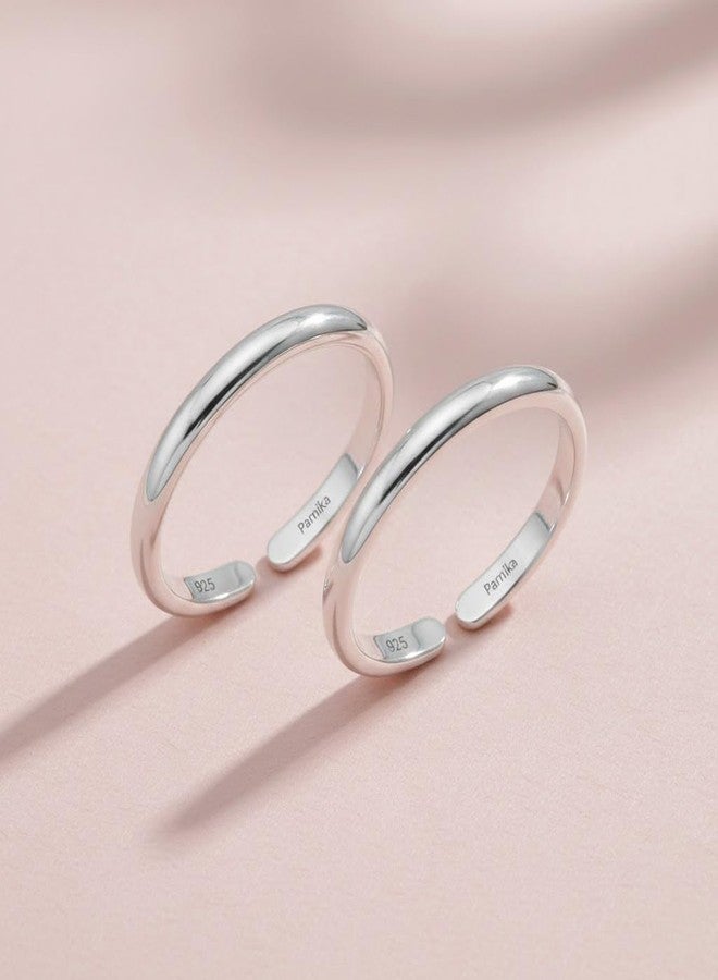 Parnika MJ 925 Exclusive 92.5 Sterling Silver Toe Ring (Leg Thumb Ring) for Women | Chandi Anvat | Gift For Her | (Round) - Image 3