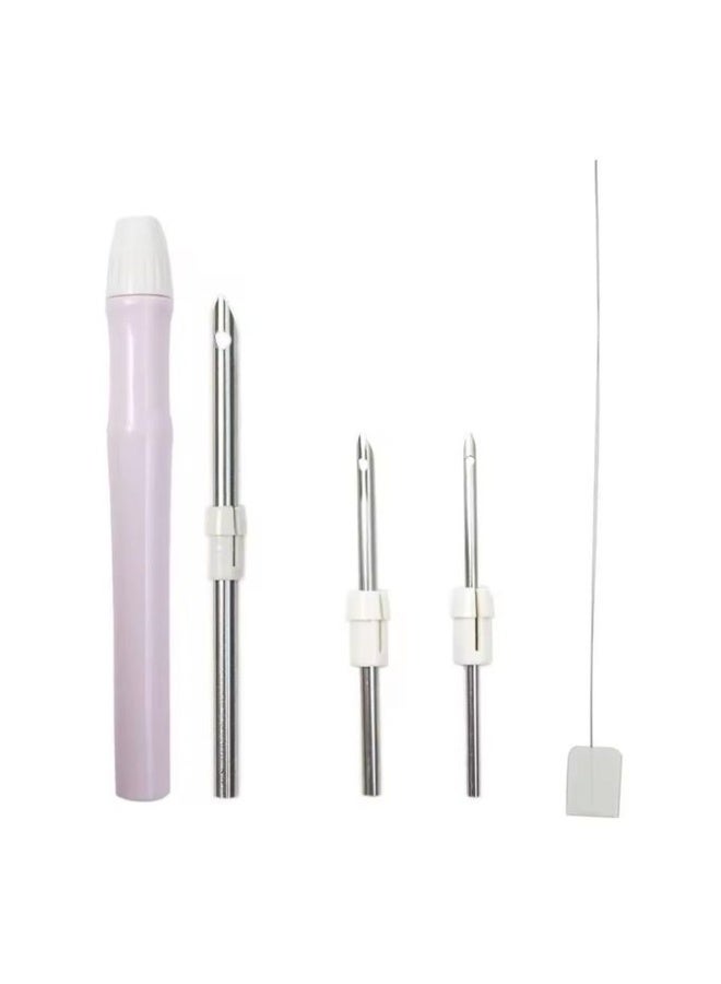 Hand Embroidery Tool with Interchangeable Needle, Rose Silver Sewing Needles Set, for Sewing and Hand Embroidery - Image 4