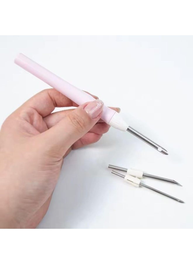 Hand Embroidery Tool with Interchangeable Needle, Rose Silver Sewing Needles Set, for Sewing and Hand Embroidery - Image 5