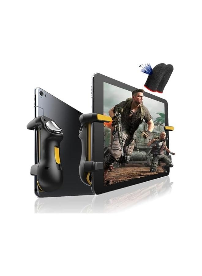 PROMASS - PUBG Game Controller for iPad Tablet, Six Finger Gamepad Joystick Continuous Click, Sensitive Shoot Aim Grip Trigger Switches Joystick, Capacitance Fire Aim Button with Gaming Finger Sleeve - Image 1