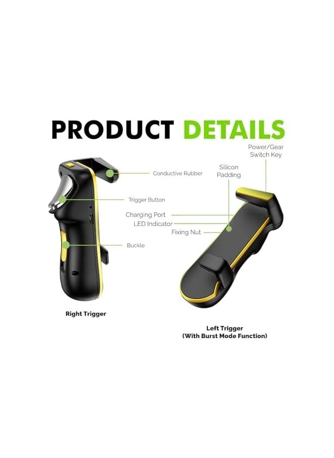 PROMASS - PUBG Game Controller for iPad Tablet, Six Finger Gamepad Joystick Continuous Click, Sensitive Shoot Aim Grip Trigger Switches Joystick, Capacitance Fire Aim Button with Gaming Finger Sleeve - Image 1