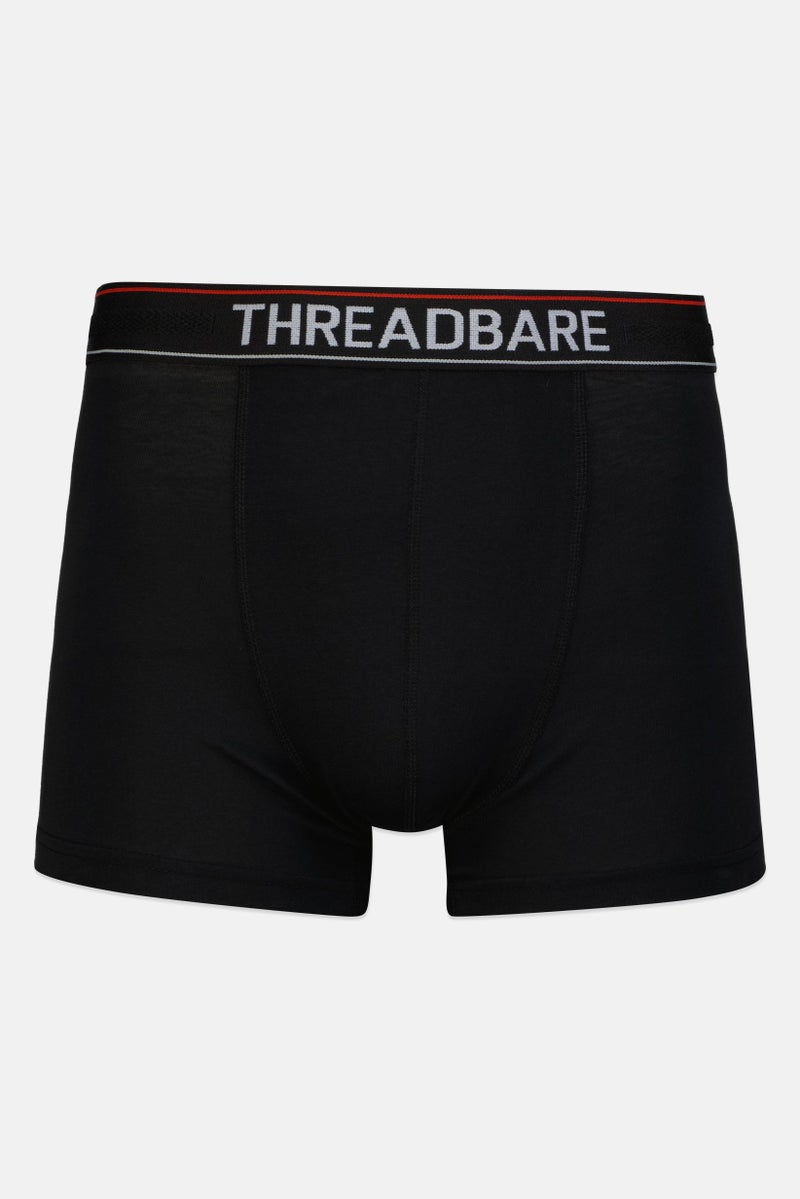 Threadbare Men 3 Pcs Brand Logo Boxer Briefs, Black - Image 5
