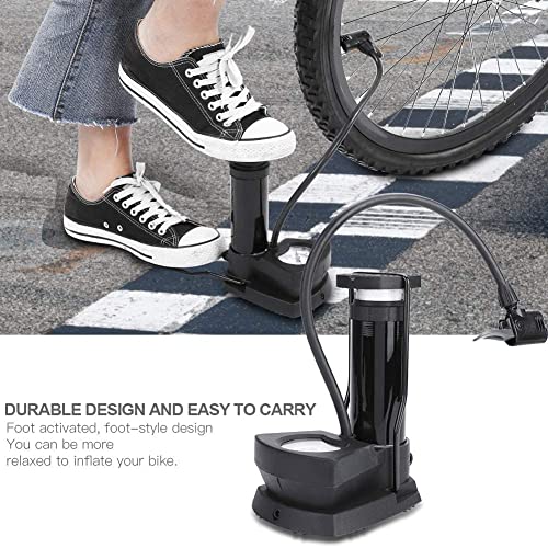 QUPET® Portable High Pressure Foot Activated Air Pump Compressor Air Pump for Car, Bike, Bicycle, Football Pump fits Universal Presta and Schrader - Image 3