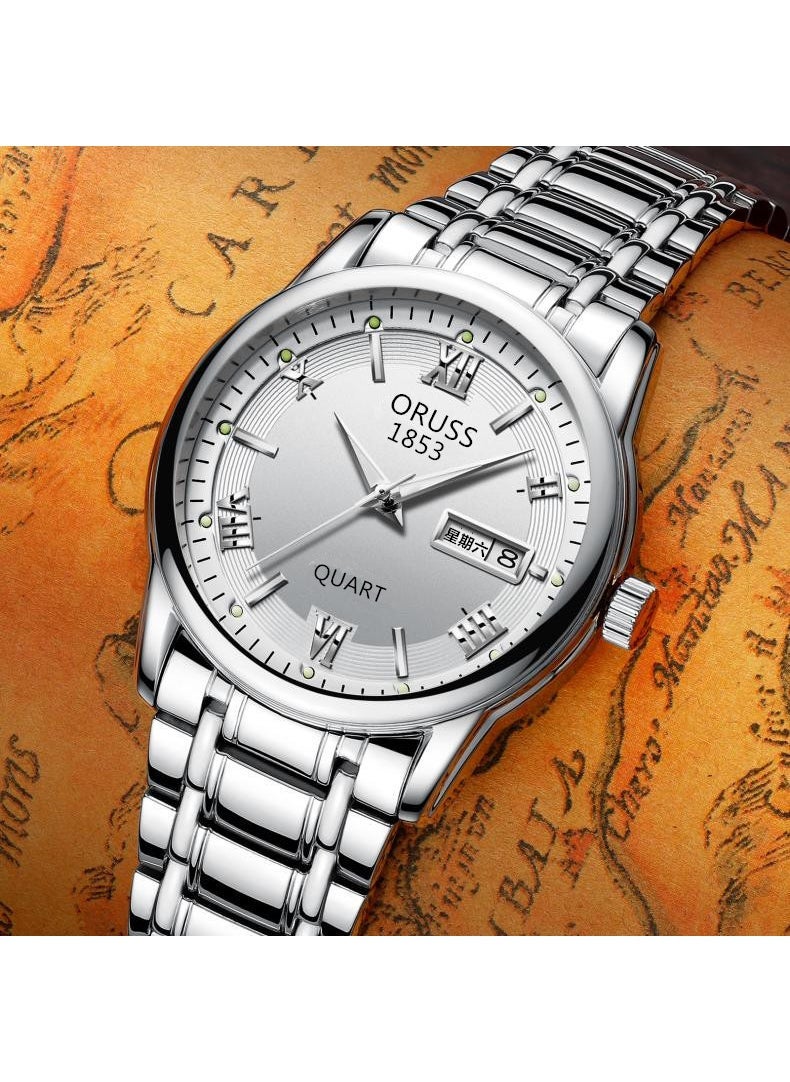 Generic Waterproof Black European and American Watch Automatic Movement Watch Luminous Waterproof Calendar Watch Men's Korean-style Non-mechanical Watch  - Image 2