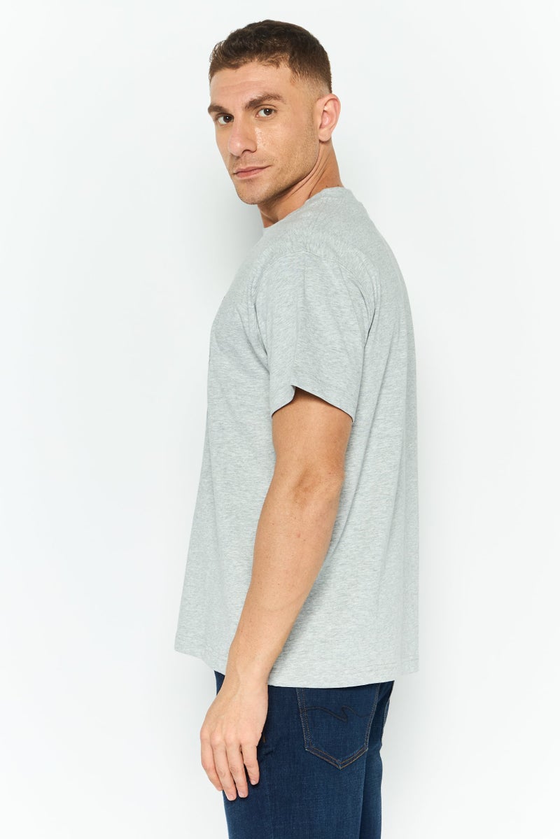 ESPRIT Men Crew Neck Short Sleeves Graphic T-Shirt, Grey - Image 2
