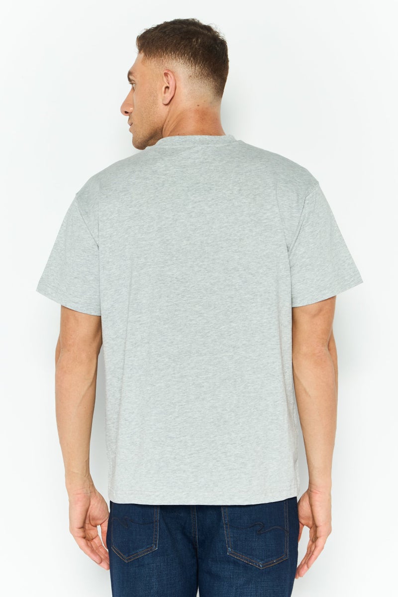 ESPRIT Men Crew Neck Short Sleeves Graphic T-Shirt, Grey - Image 4