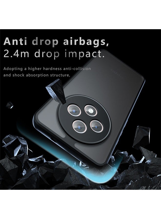 Case for OPPO Reno 12 F 5G, Frosted Translucent Back Protective Slim Phone Cover, Anti-Fingerprints, Anti-Fall Drop Protection, Shockproof Case for OPPO Reno 12 F 5G (Black) - Image 2