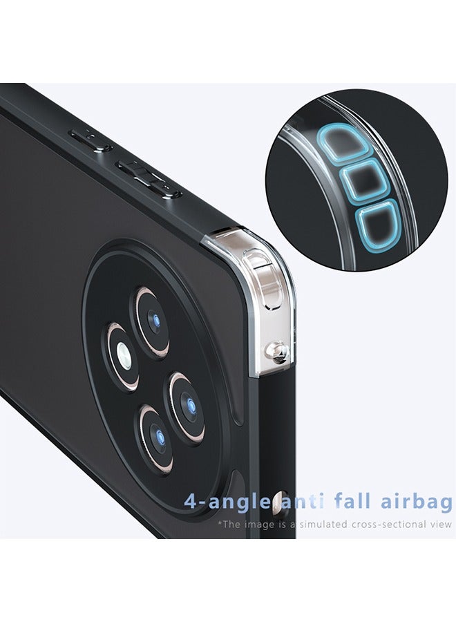 Case for OPPO Reno 12 F 5G, Frosted Translucent Back Protective Slim Phone Cover, Anti-Fingerprints, Anti-Fall Drop Protection, Shockproof Case for OPPO Reno 12 F 5G (Black) - Image 3